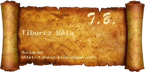 Tiborcz Béla névjegykártya