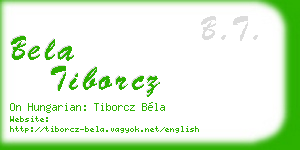 bela tiborcz business card